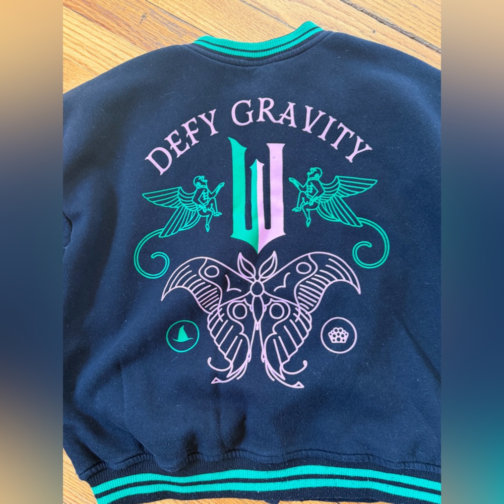 Girls Size XL Wicked Defy Gravity Black Bomber Jacket - Picture 5 of 7
